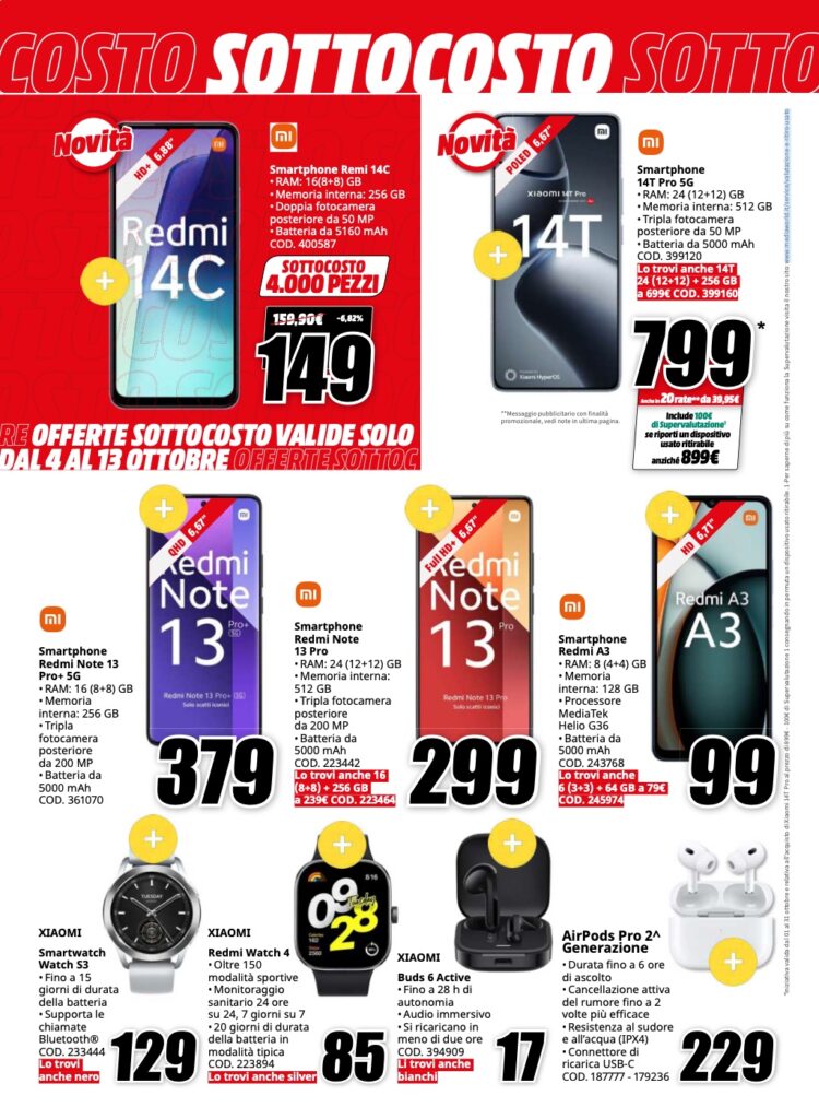 volantino sottocosto MediaWorld 4 ottobre 2024 pagina 06