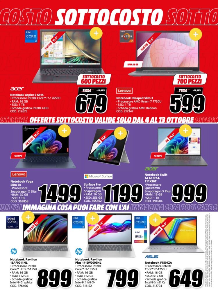 volantino sottocosto MediaWorld 4 ottobre 2024 pagina 08