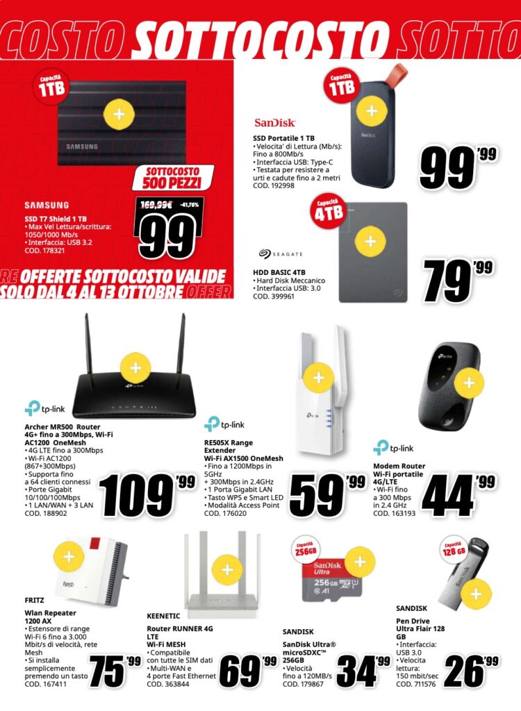 volantino sottocosto MediaWorld 4 ottobre 2024 pagina 14