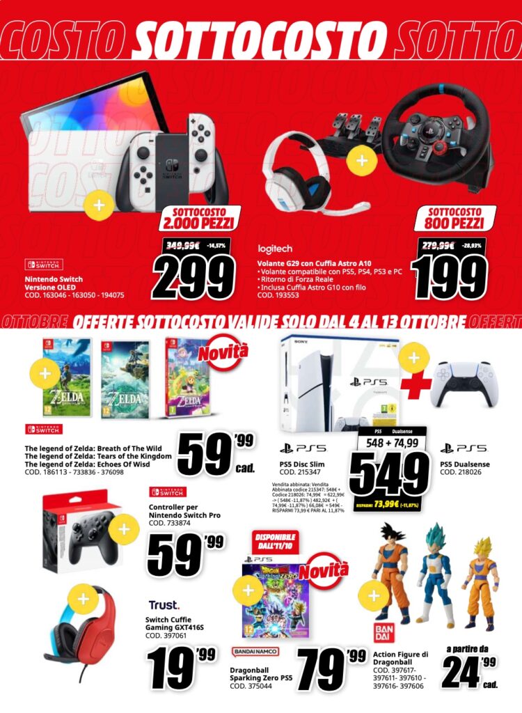 volantino sottocosto MediaWorld 4 ottobre 2024 pagina 17