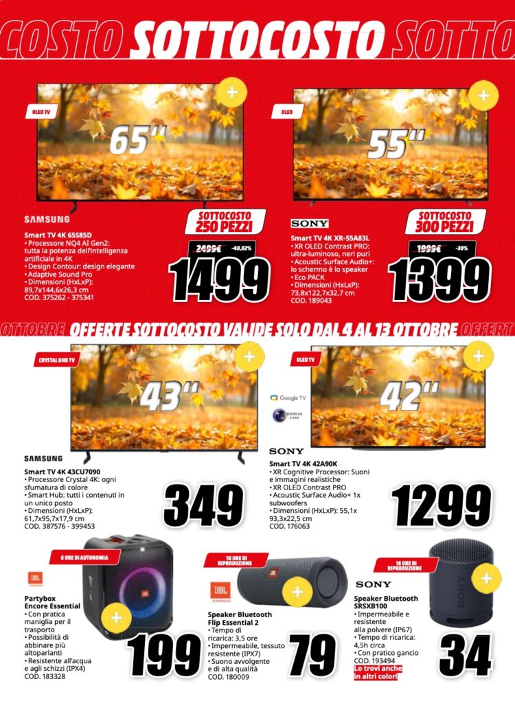 volantino sottocosto MediaWorld 4 ottobre 2024 pagina 20