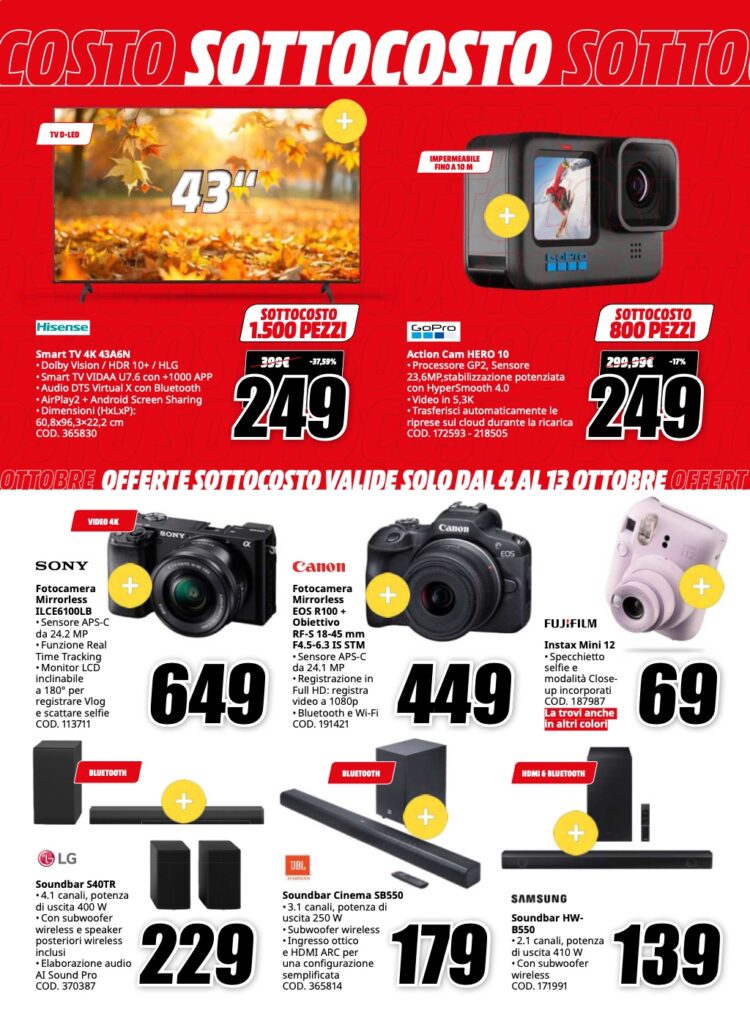 volantino sottocosto MediaWorld 4 ottobre 2024 pagina 22