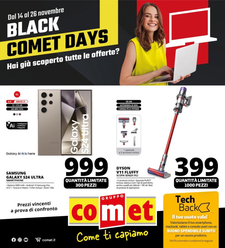 volantino Comet Black Friday 2024 novembre 14 pagina 01