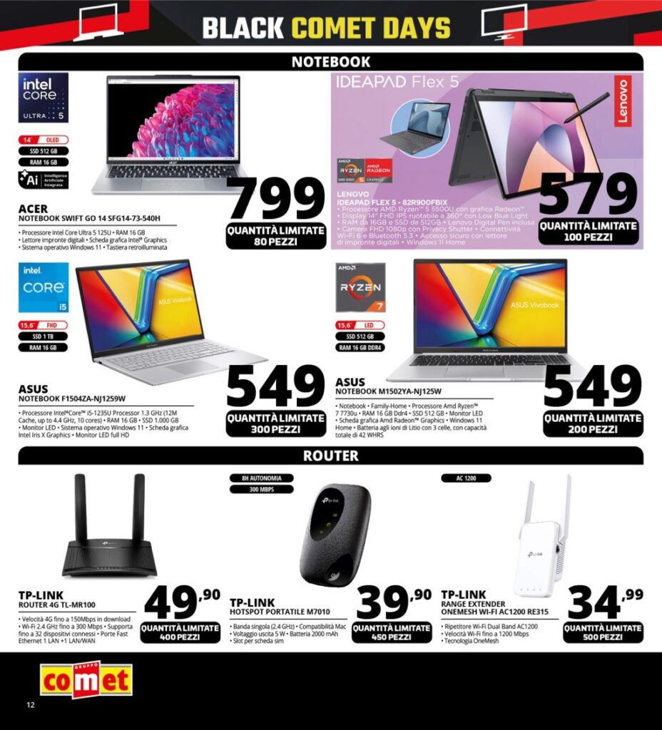 volantino Comet Black Friday 2024 novembre 14 pagina 12