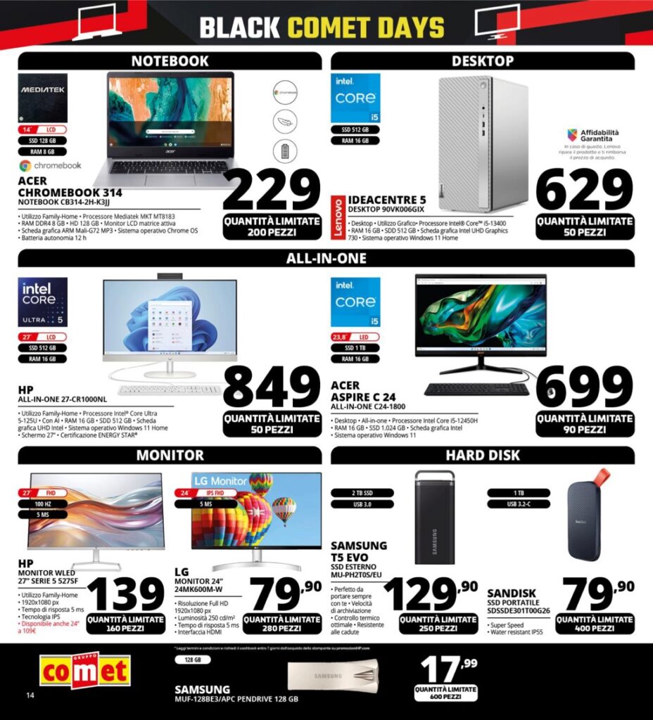 volantino Comet Black Friday 2024 novembre 14 pagina 14
