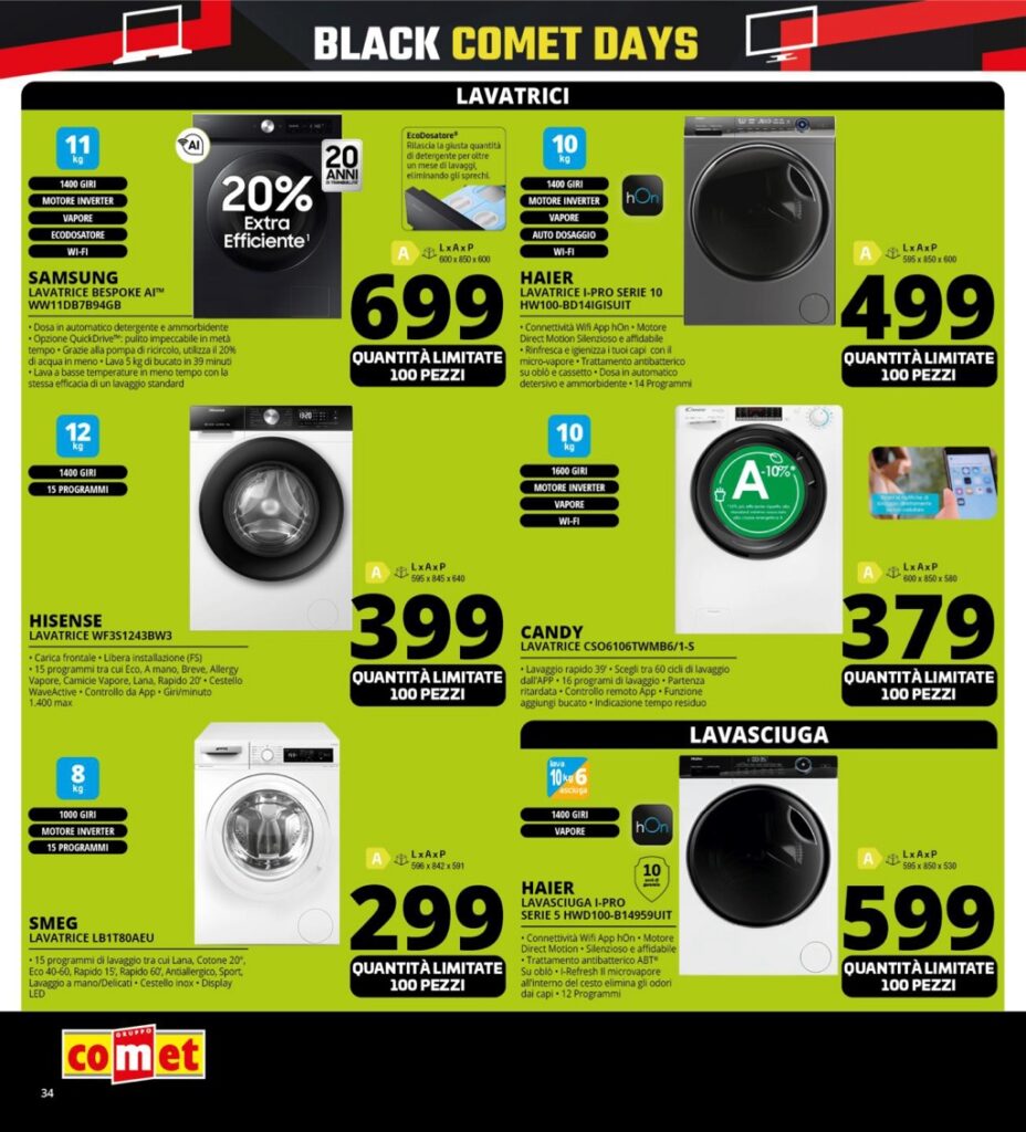 volantino Comet Black Friday 2024 novembre 14 pagina 34