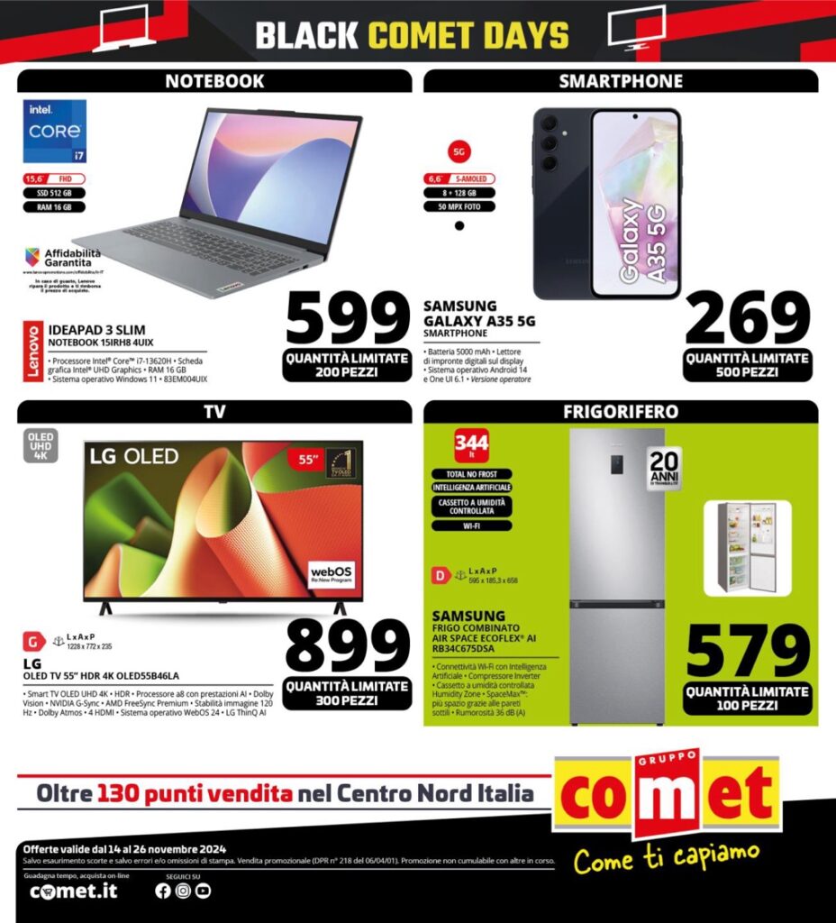 volantino Comet Black Friday 2024 novembre 14 pagina 42