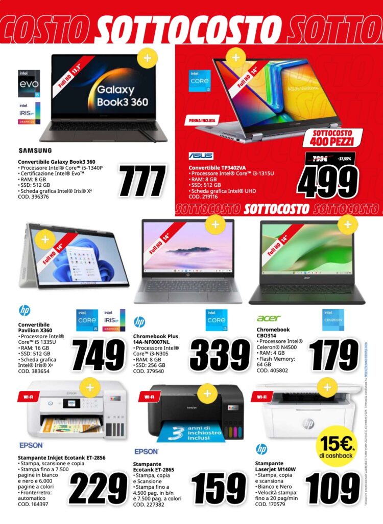 volantino sottocosto MediaWorld 6 dicembre 2024 pagina 12